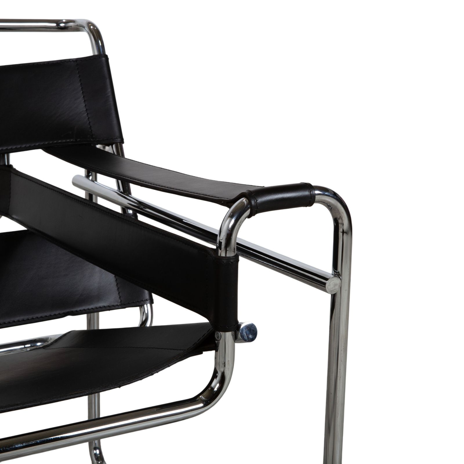 Knoll International Wassily Chair Leather Armchair Black Chair Marcel Breuer photo for sale