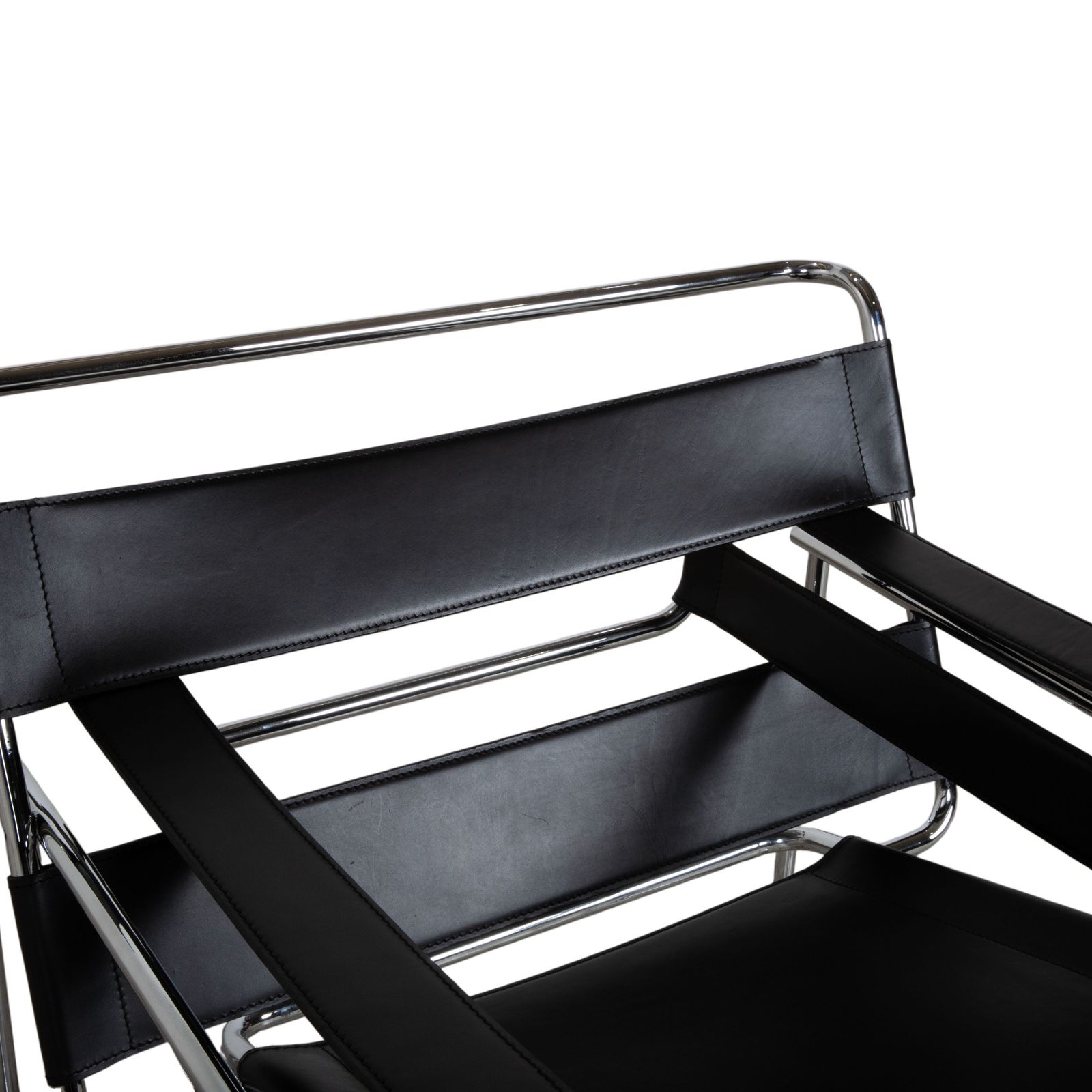 Knoll International Wassily Chair Leather 2x Armchair Black Chair Marcel Breuer photo vintage
