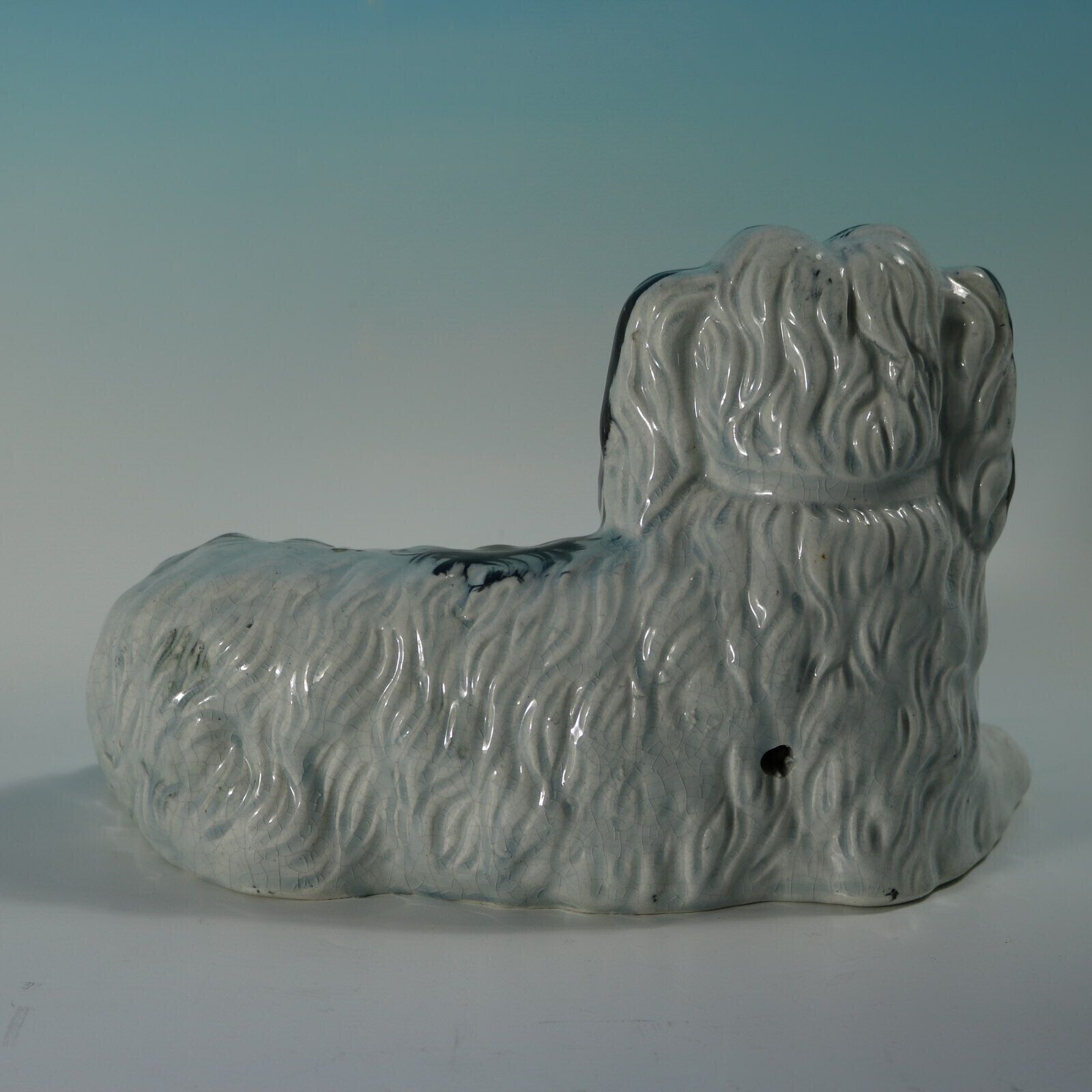 Rare Staffordshire Pottery Recumbent Spaniel photo Home Decor