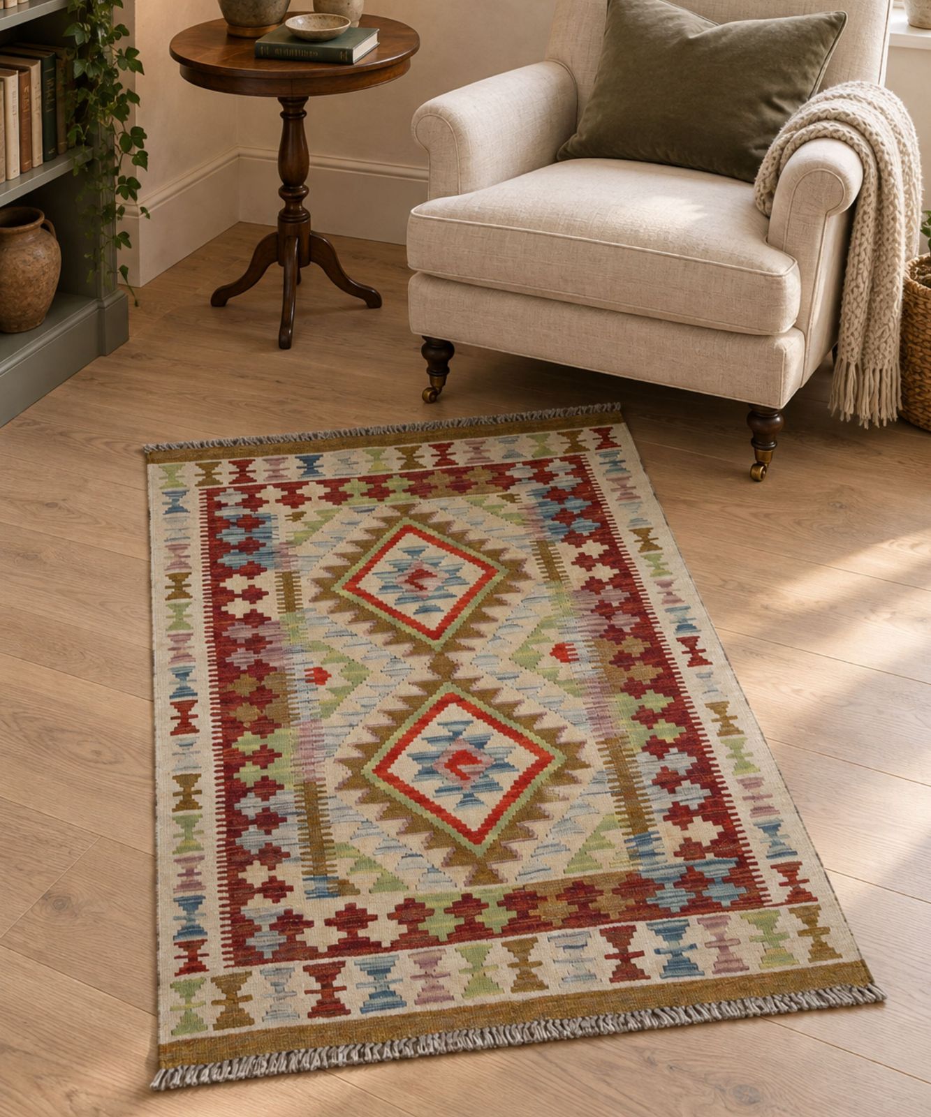 Klein Geometrisch Zig Zag Kilim Platgeweven Wollen Decoratief Woonkamer Vloerkleed photo furniture