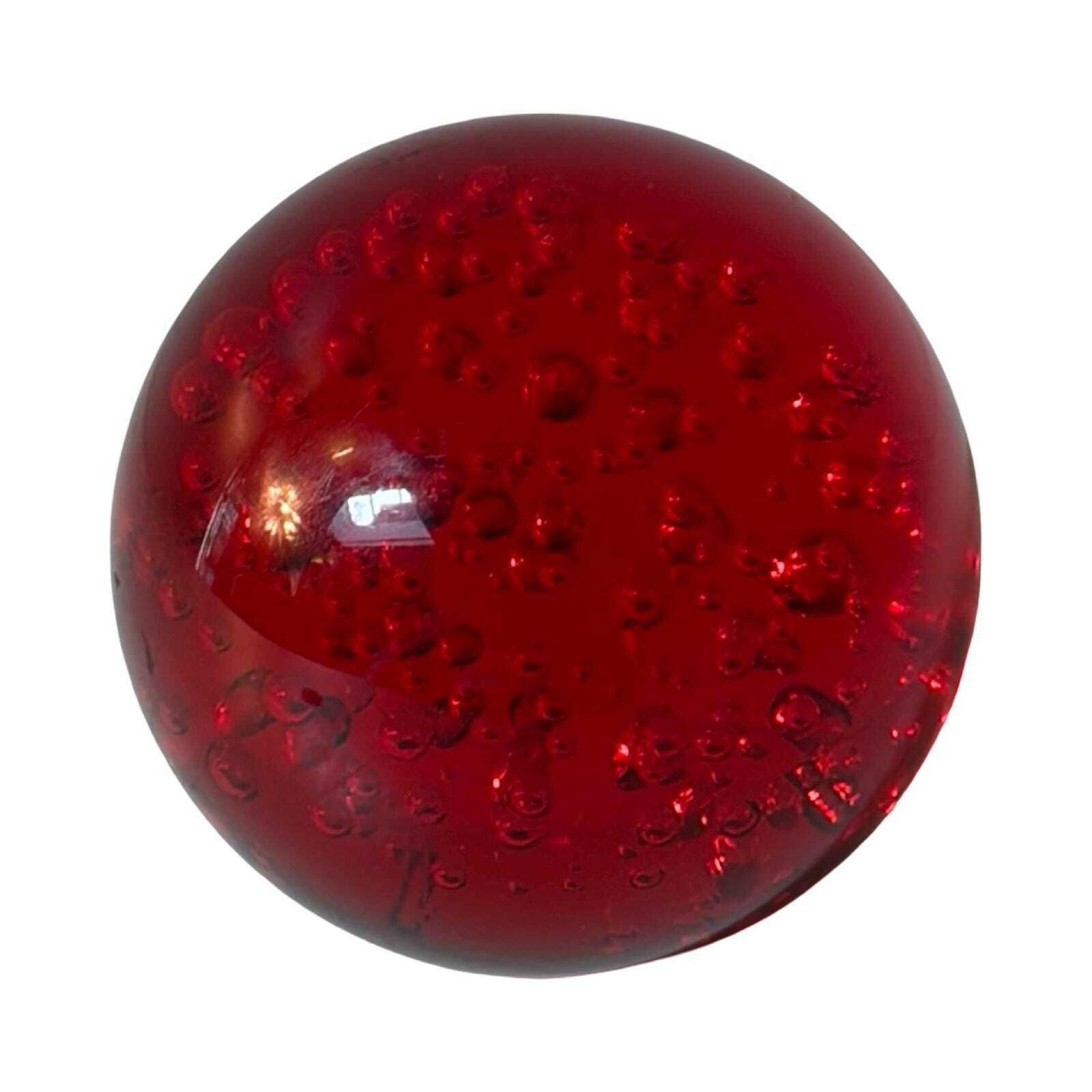 Handmade   Red   Paperweight / Paperweight   Trapped Air Bubbles   Large photo furniture