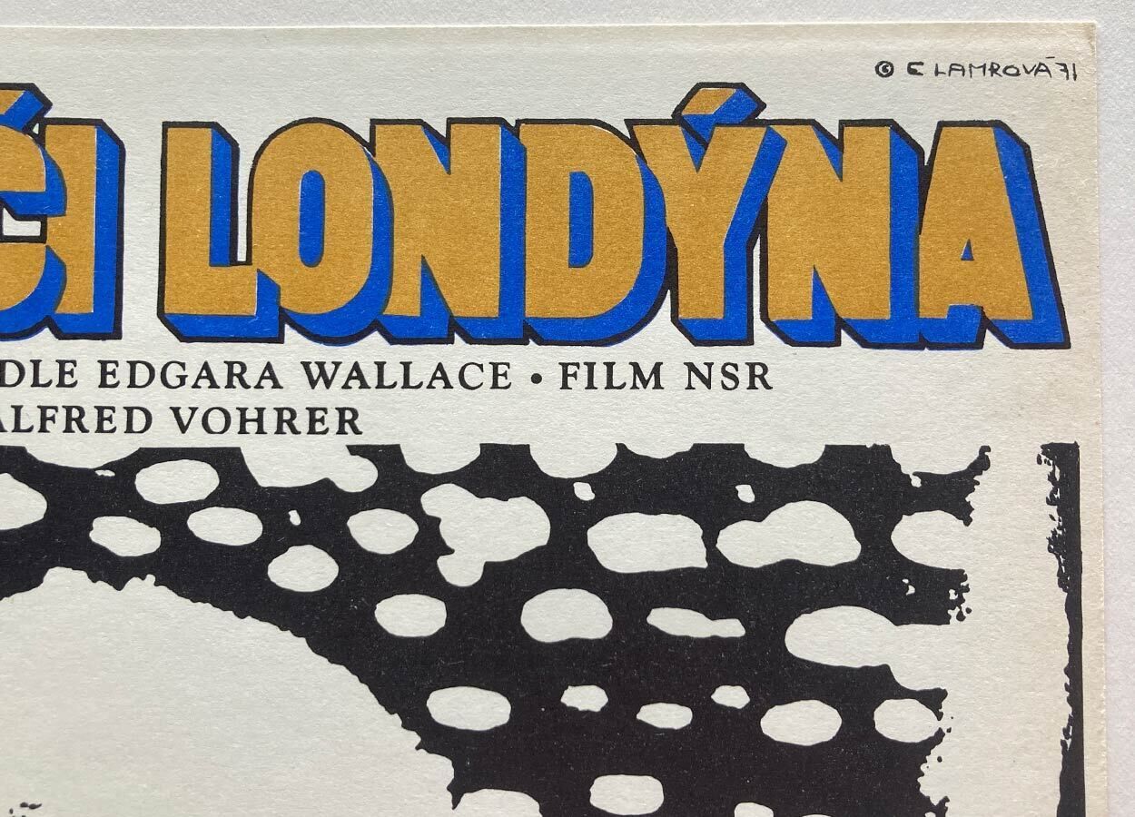 Filmaffiche, Dark Eyes Of London, Eva Bergeå Lamrová, 1971, Vintage Tsjechisch ontwerp photo 87.0