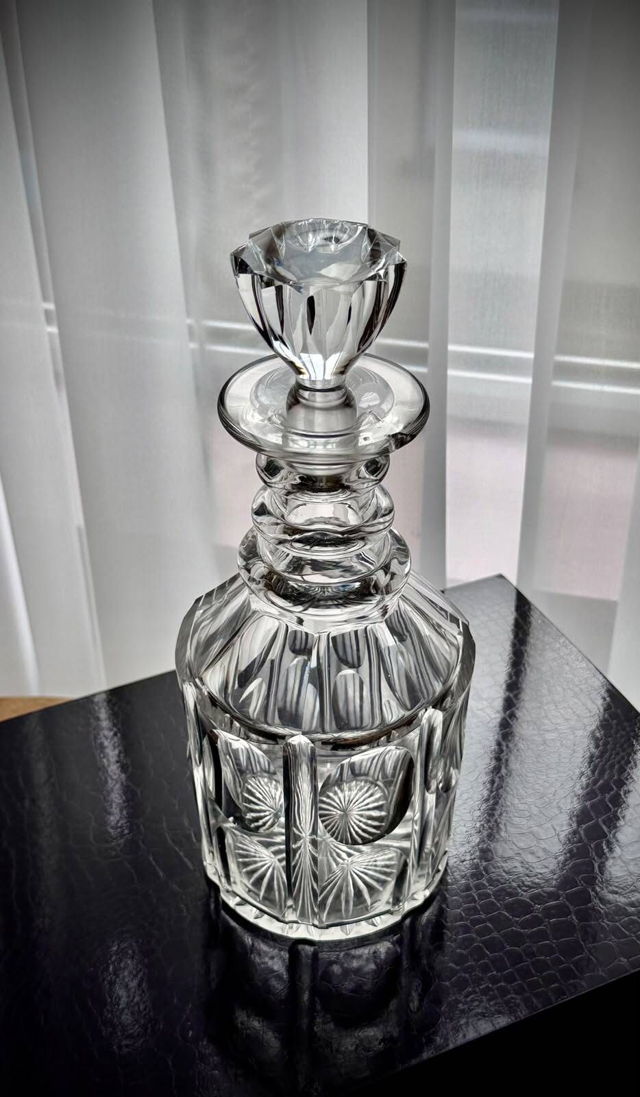 Home Decor Georgian Lead Glass Decanter With Triple Neck Rings, England, C.1820 photo