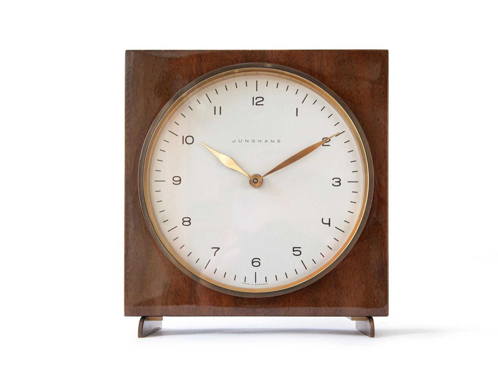 Max Bill Junghans Desk Clock Mechanical Chiming Mid Century Table Germany Mcm Mantel Shelf 1960s
