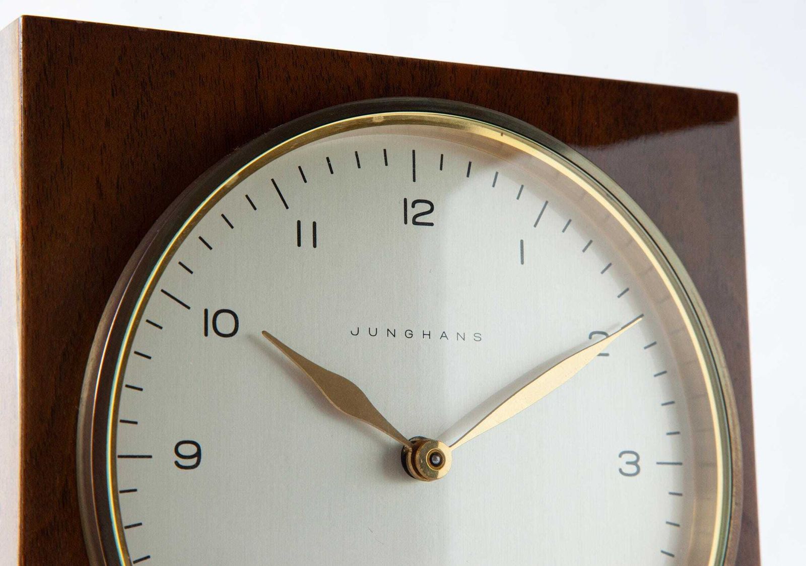 Max Bill Junghans Desk Clock Mechanical Chiming Mid Century Table Germany Mcm Mantel Shelf 1960s photo for sale