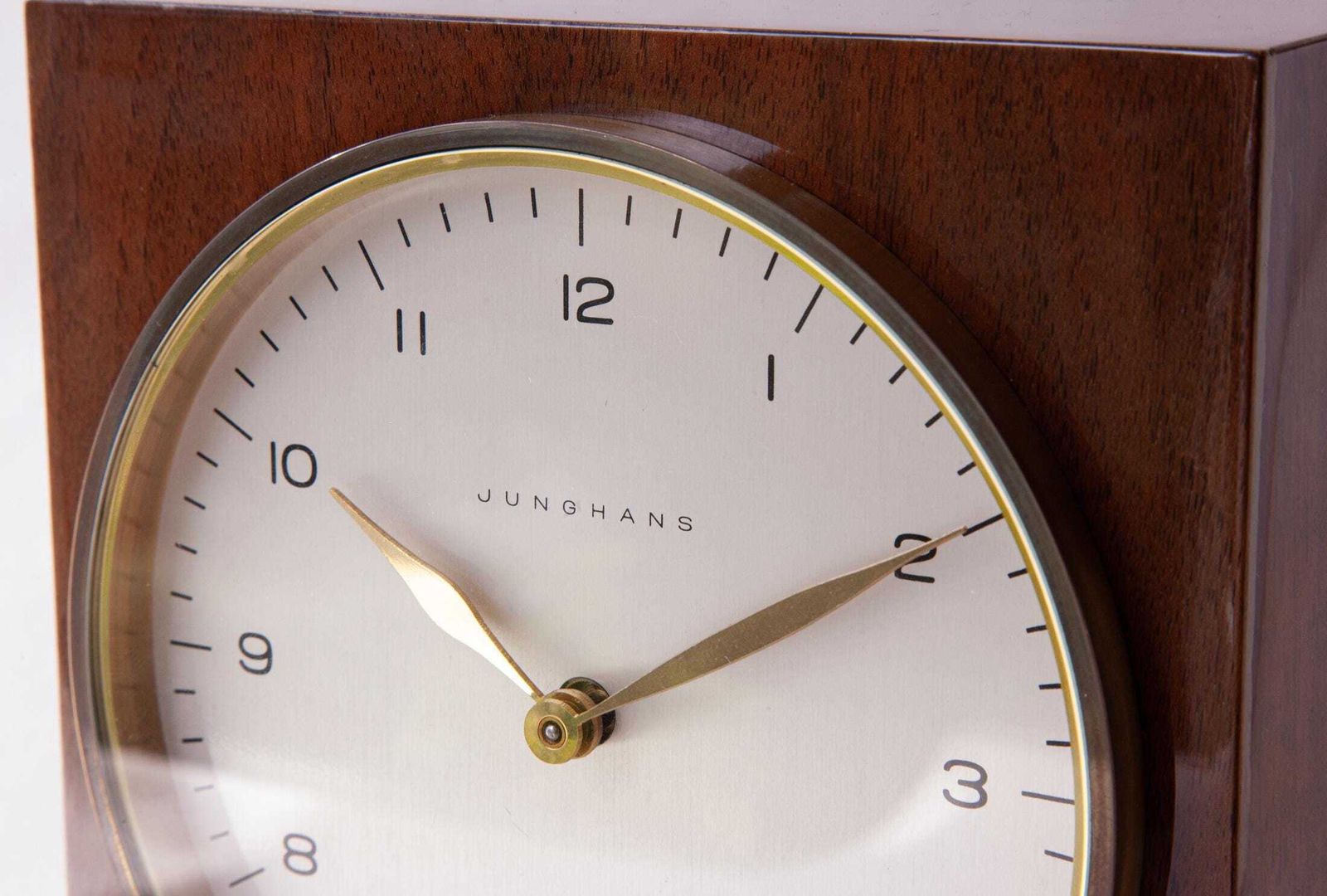 Max Bill Junghans Desk Clock Mechanical Chiming Mid Century Table Germany Mcm Mantel Shelf 1960s photo 1750.0