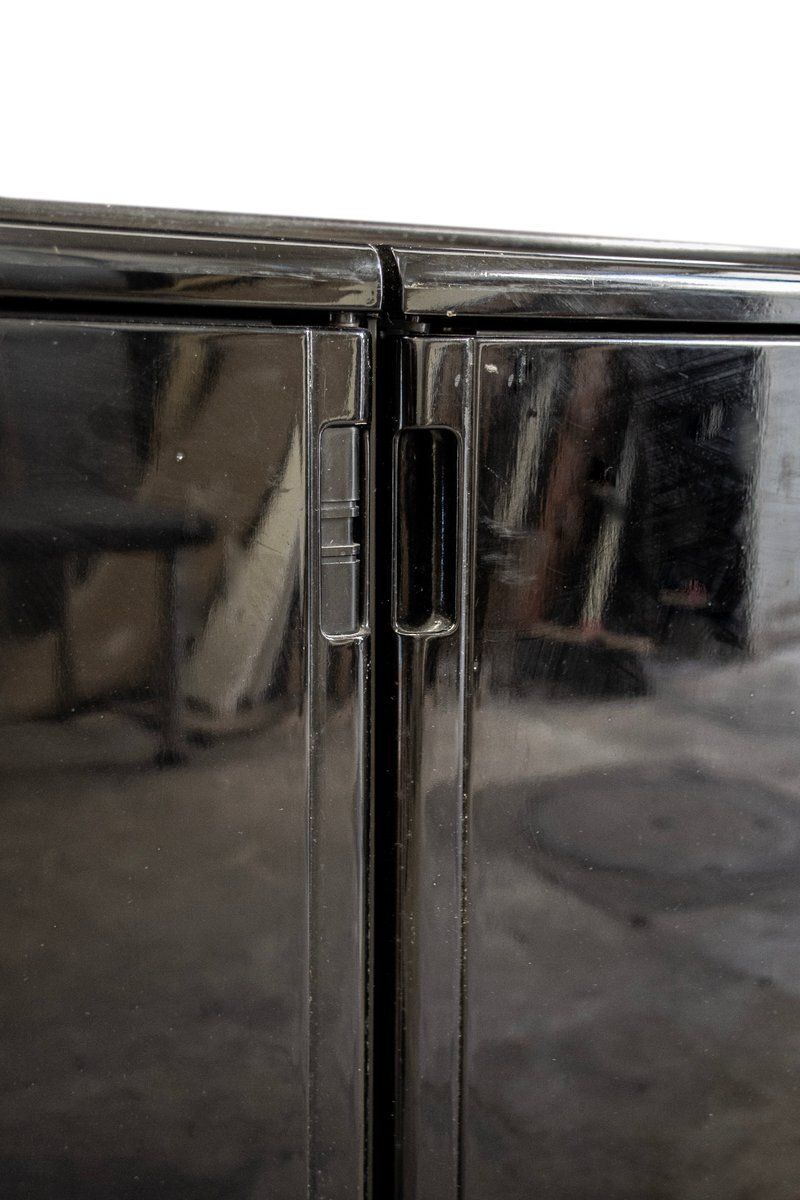 Enfilade Larco en bois laqué noir, par Gianfranco Frattini pour Molteni, années 1970 photo Mobilier