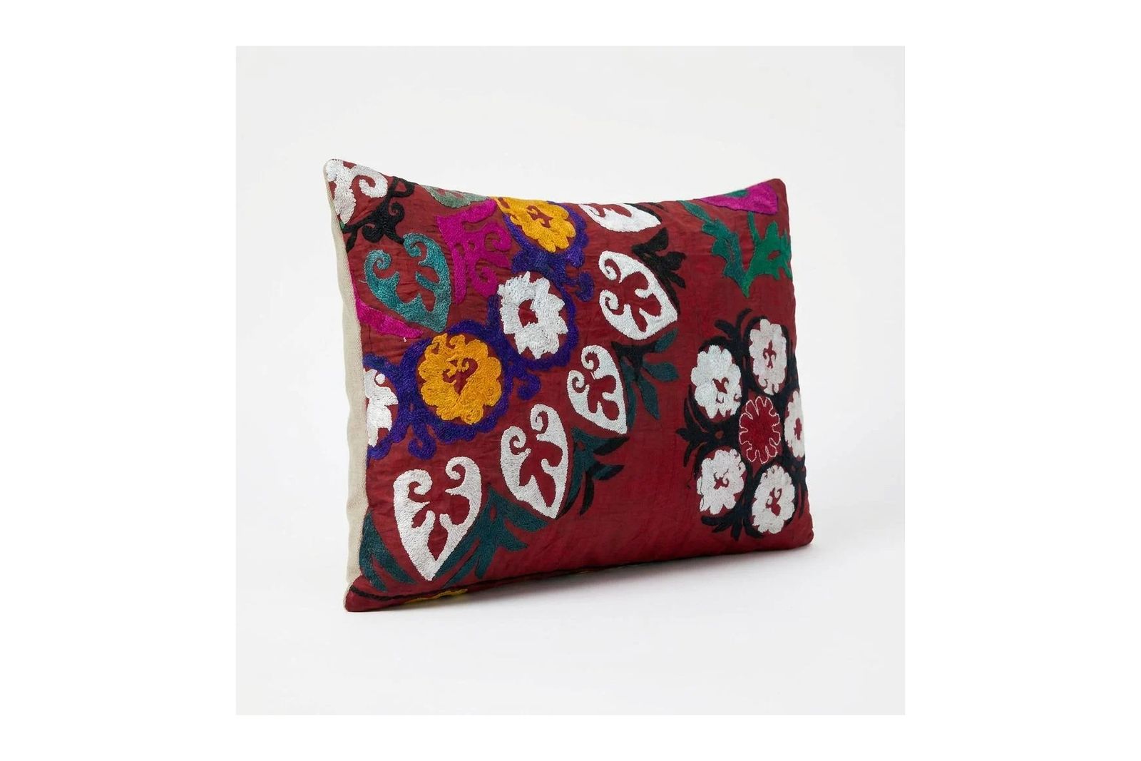 Housse de coussin lombaire Suzani brodée main, 51 x 71 cm photo furniture