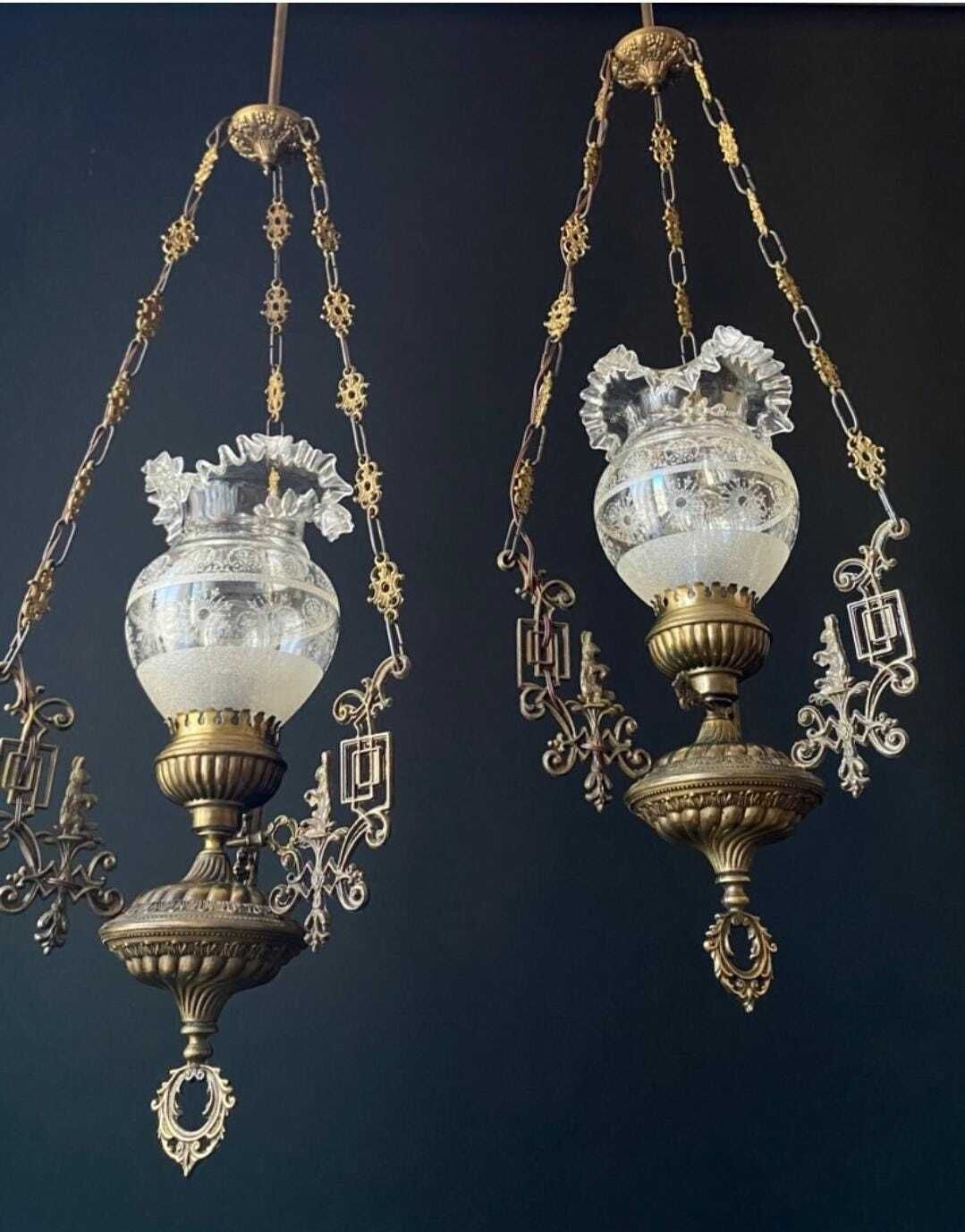 Antique Couple Of Chandelier, Early 20th Century