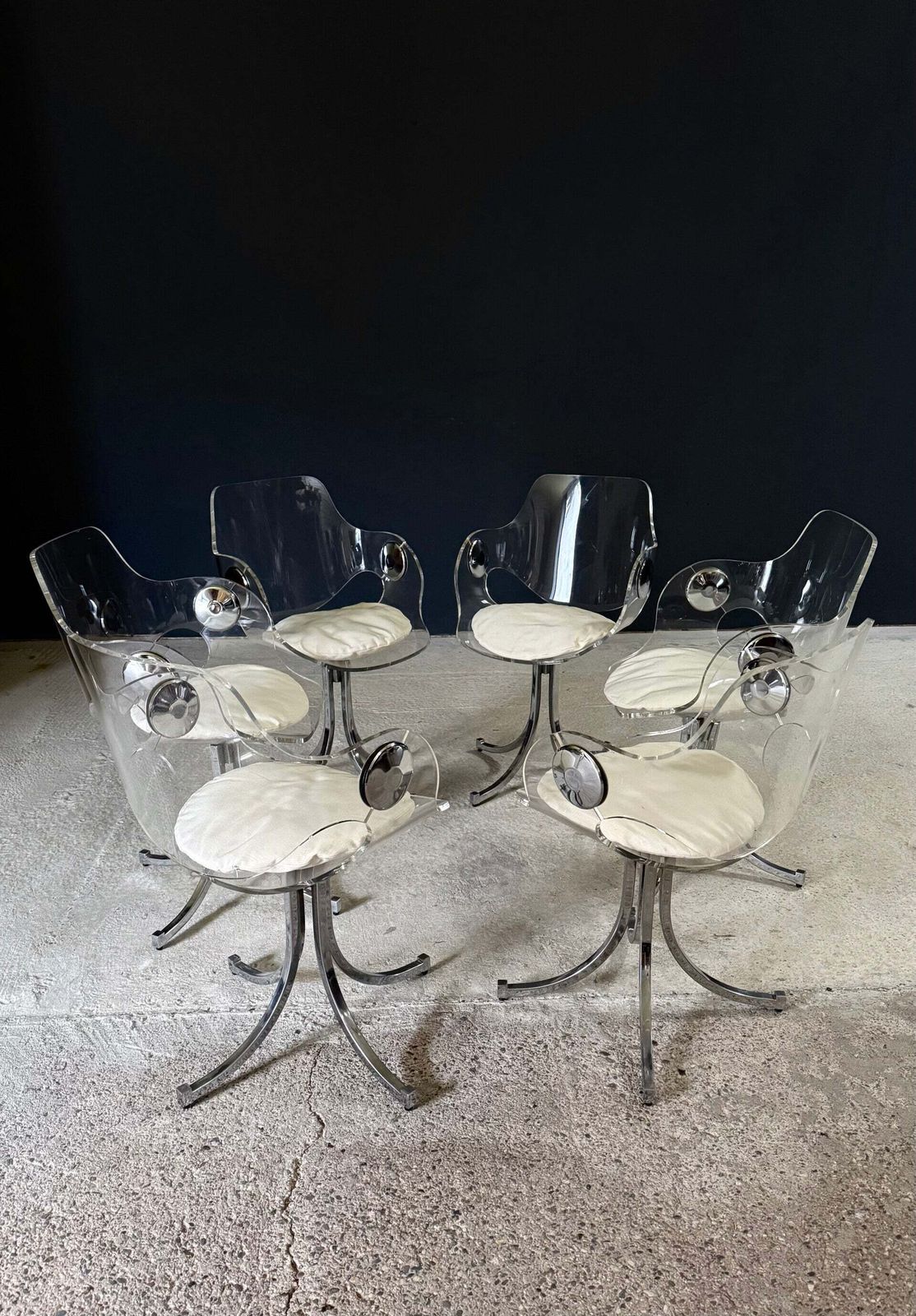 Mcm Design Dining Chair Set By Boris Tabacoff, France 1970's photo furniture