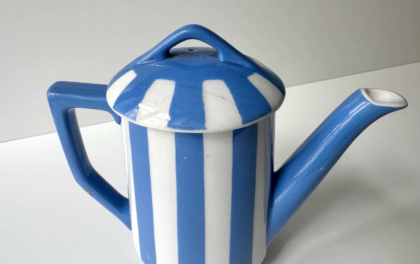 Antique French Fox Trott Small Coffee Pot By Sarreguemines 1930s, Art Deco Earthenware Tableware photo buy