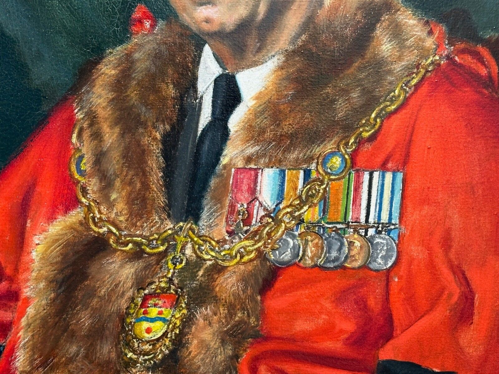 4000.0 Oil Painting Mayor Of Maidstone Frederick Leslie Wallis By Bernard Hailstone photo
