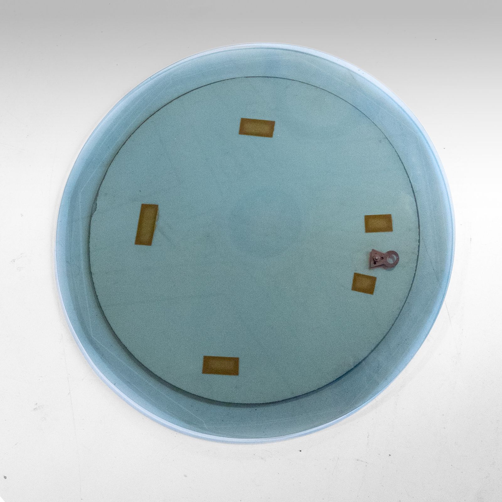 Mid Century Modern Ronde Gelaagde Gerookt Glas Wandspiegel, Attr. Aan Cristal Art photo vintage