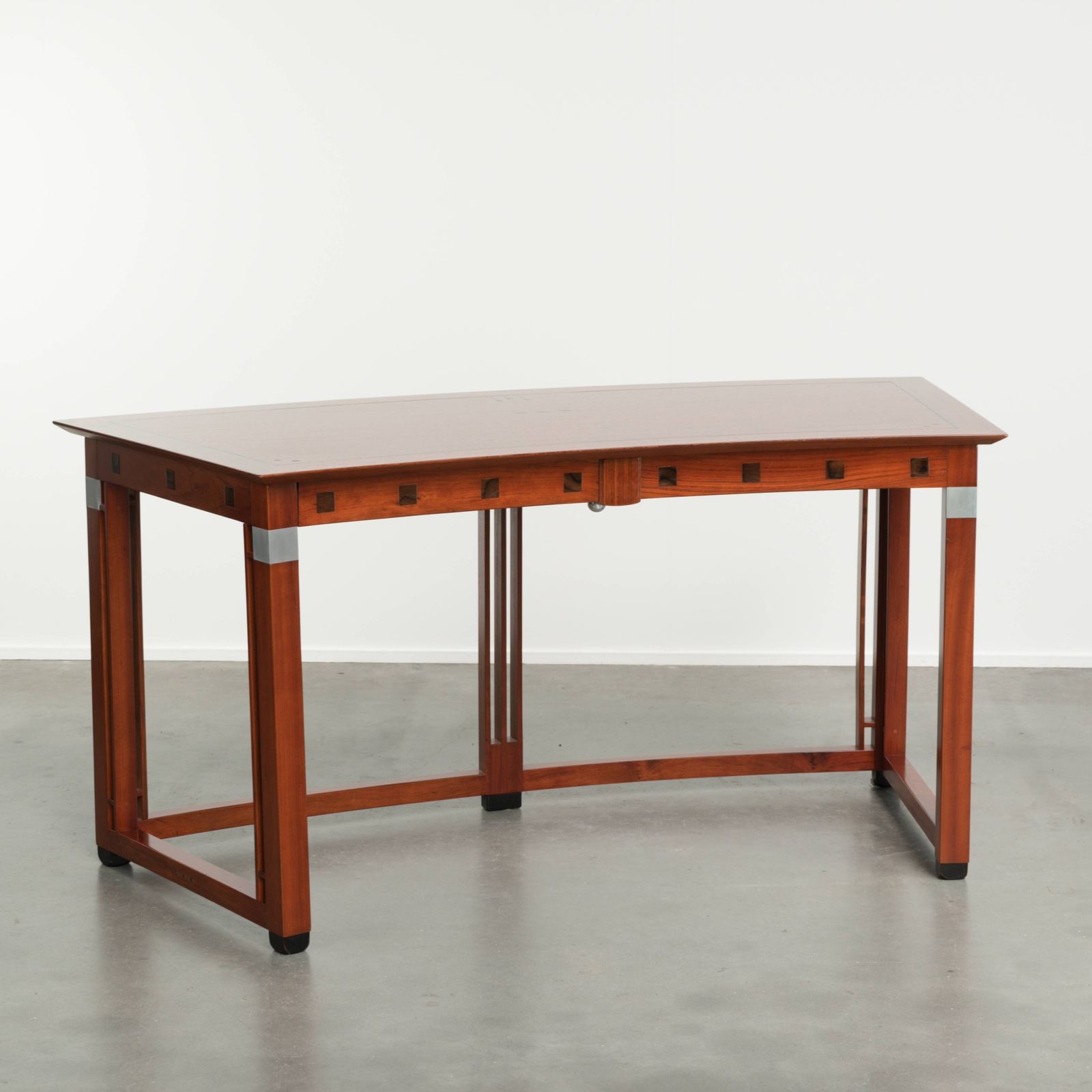 Very Nice Curved Writing Table In Art Deco Design