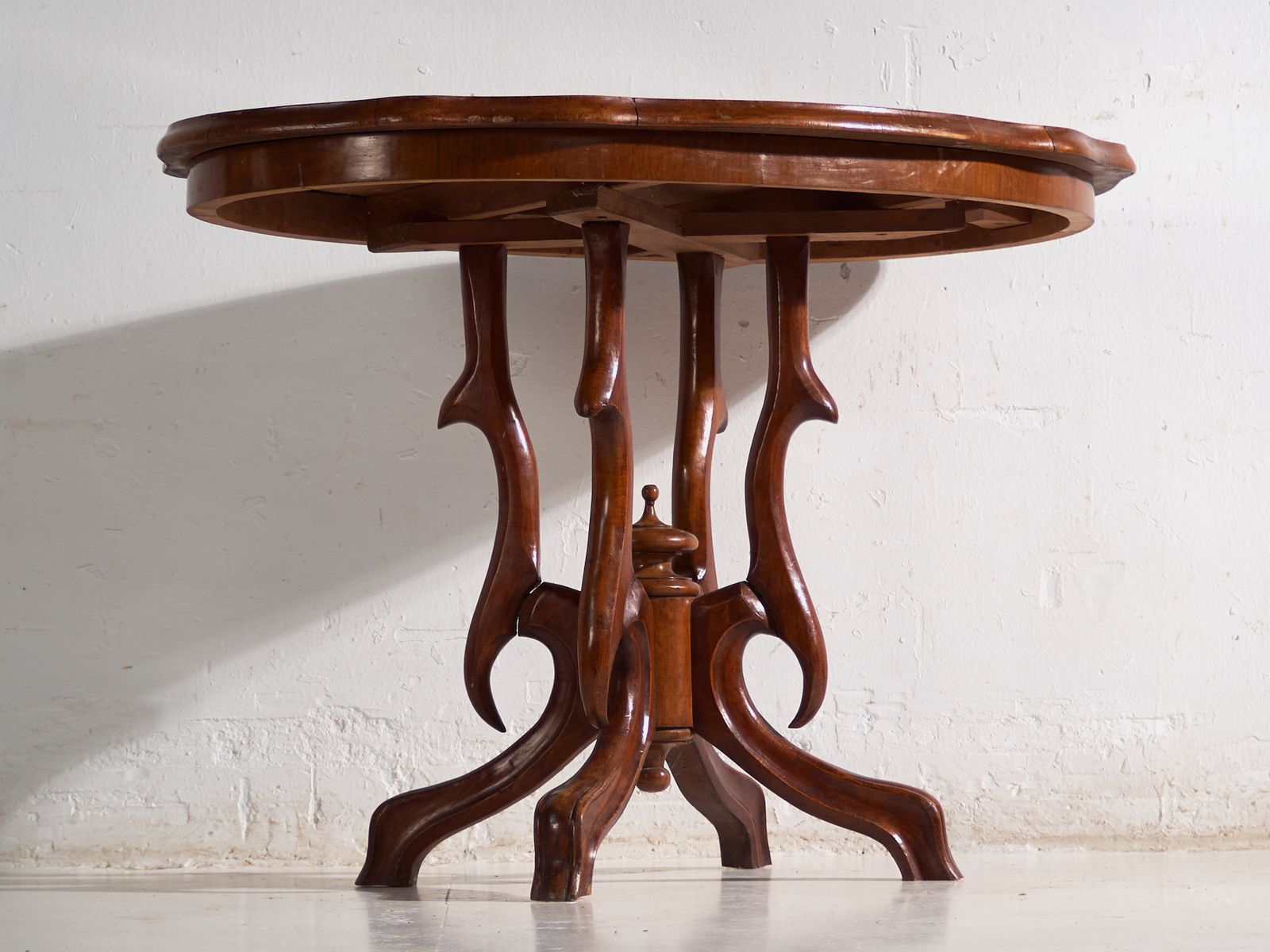 Antique Salon Table In Walnut Wood  Central Europe Circa 1880 photo furniture