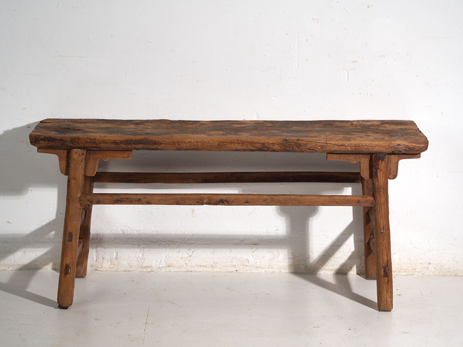 Antique Low Console Table In Pine Wood – China, Circa 1900 photo vinterior