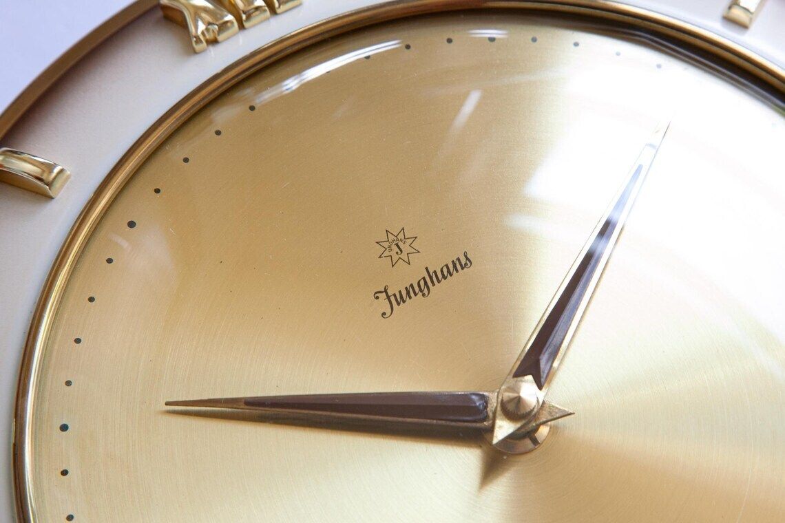 Junghans wandklok jaren 1950 mid-century modernisme Duitsland art deco stijl photo 214.0
