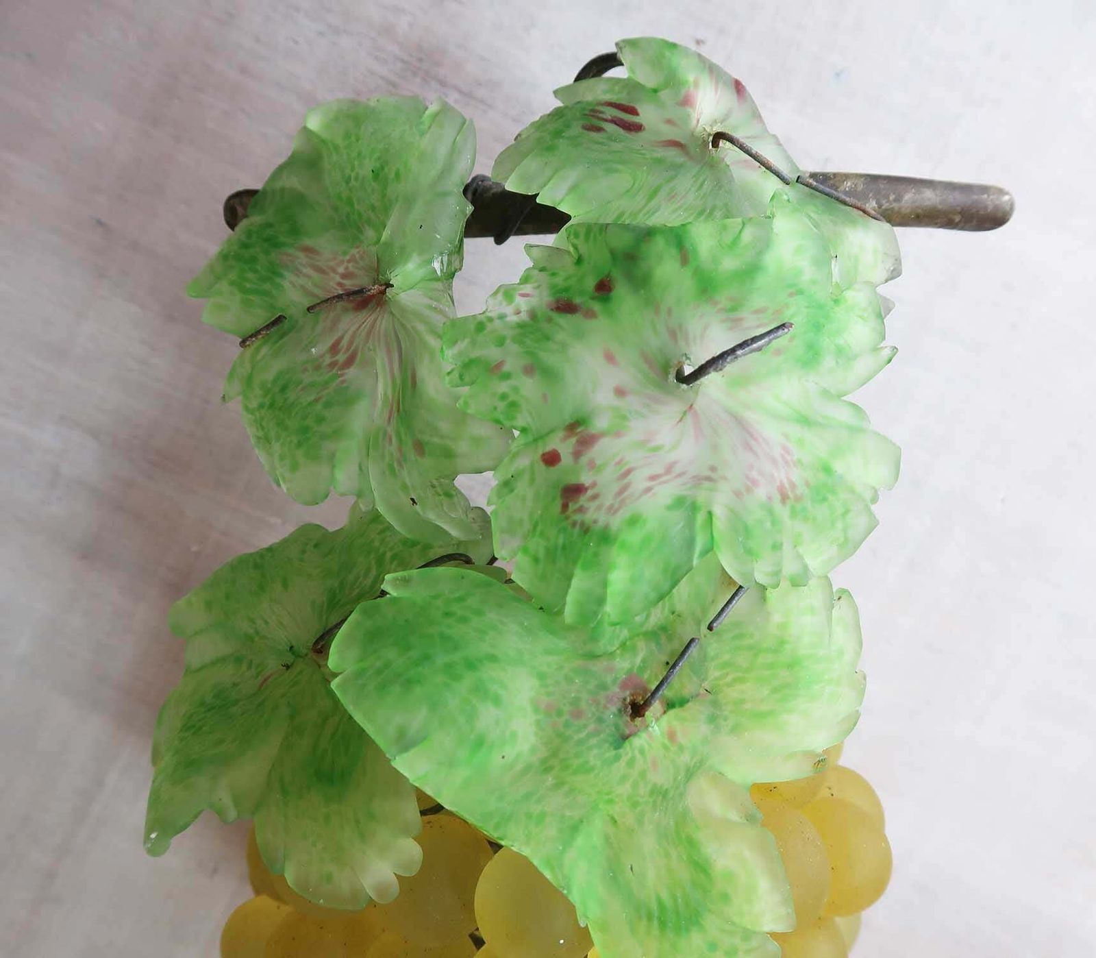 Vintage Bohemian Coloured Glass Bunch Of Grapes Light Fitting. C.1930 photo Lighting