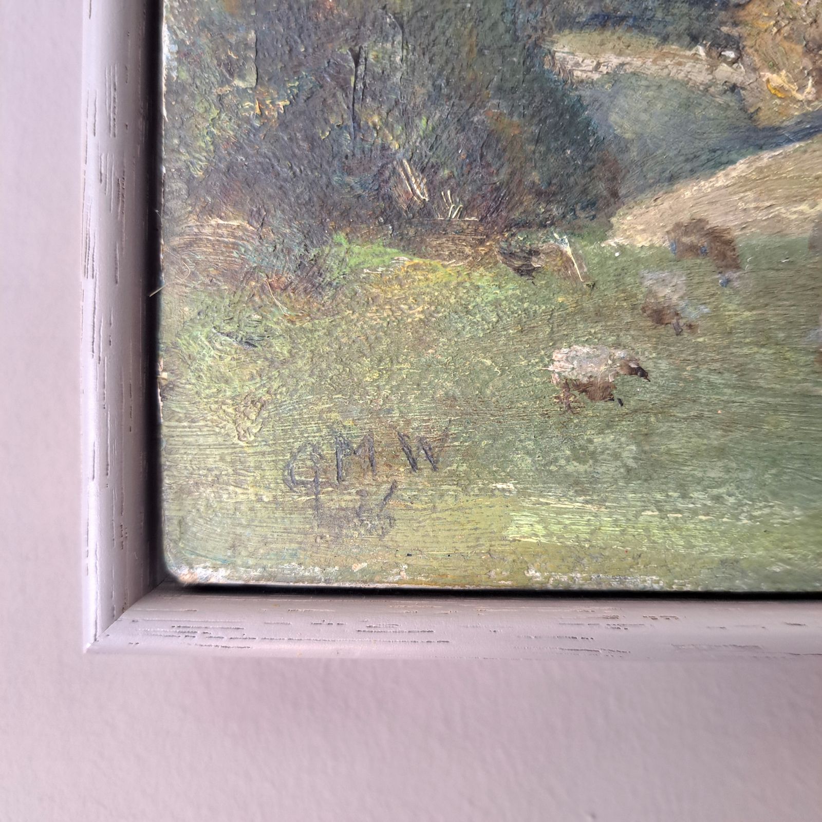 photo furniture Small Oil Painting Of A Rural Landscape