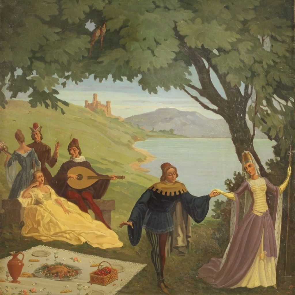Peinture italienne de paysage animé, XXe siècle