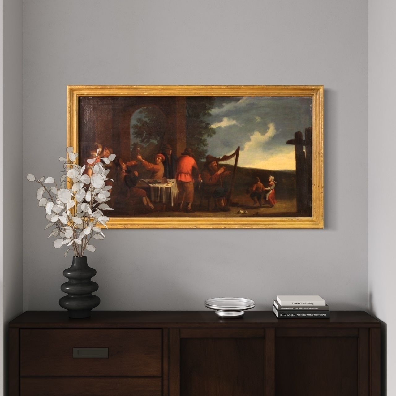 2300.0 Antique Italian Painting From The 17th Century, Bamboccianti Genre Scene photo