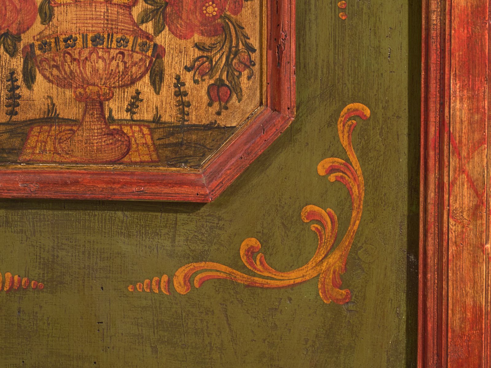 photo for sale Antique Painted Armoire In Pine Wood Austria Year 1831