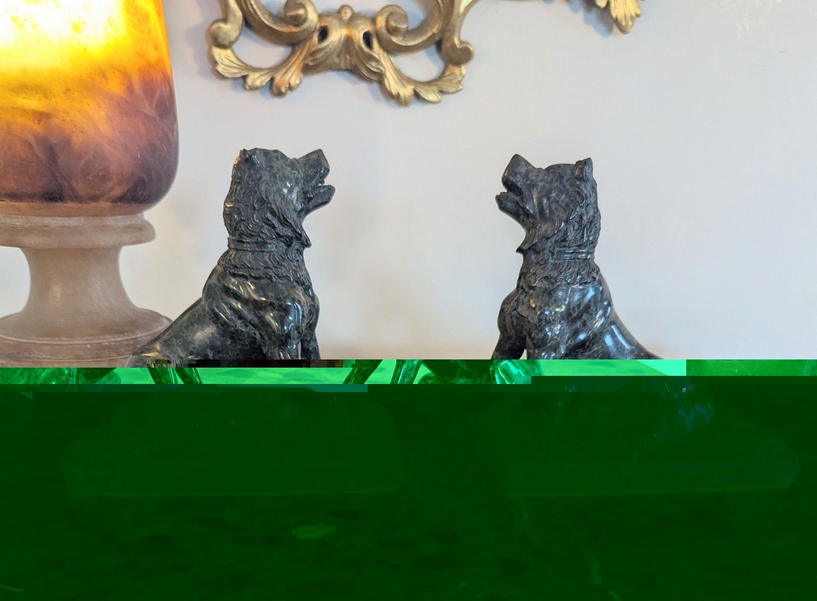 Pair Antique Marble Serpentine Molossian Hound Bookends Delivery Available 0375. photo furniture