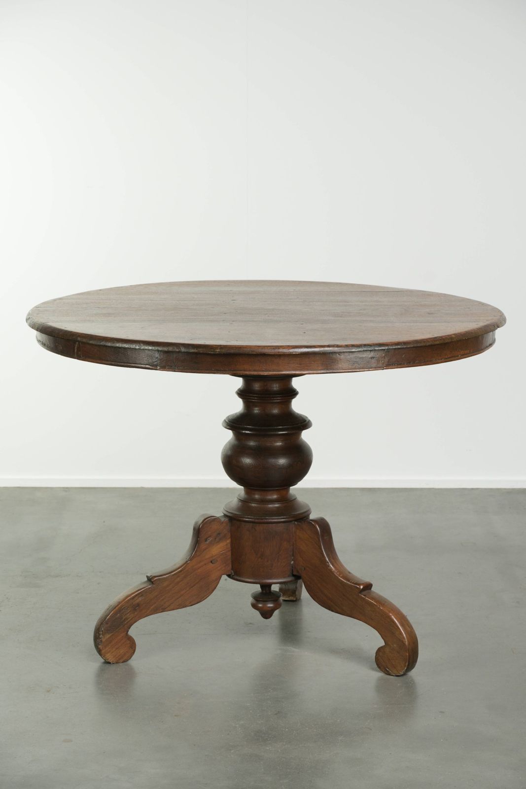 Beautiful, Subtle, Round, Rustic Wooden Dining Table With A Lovely Appearance And A Beautiful Patina. photo for sale