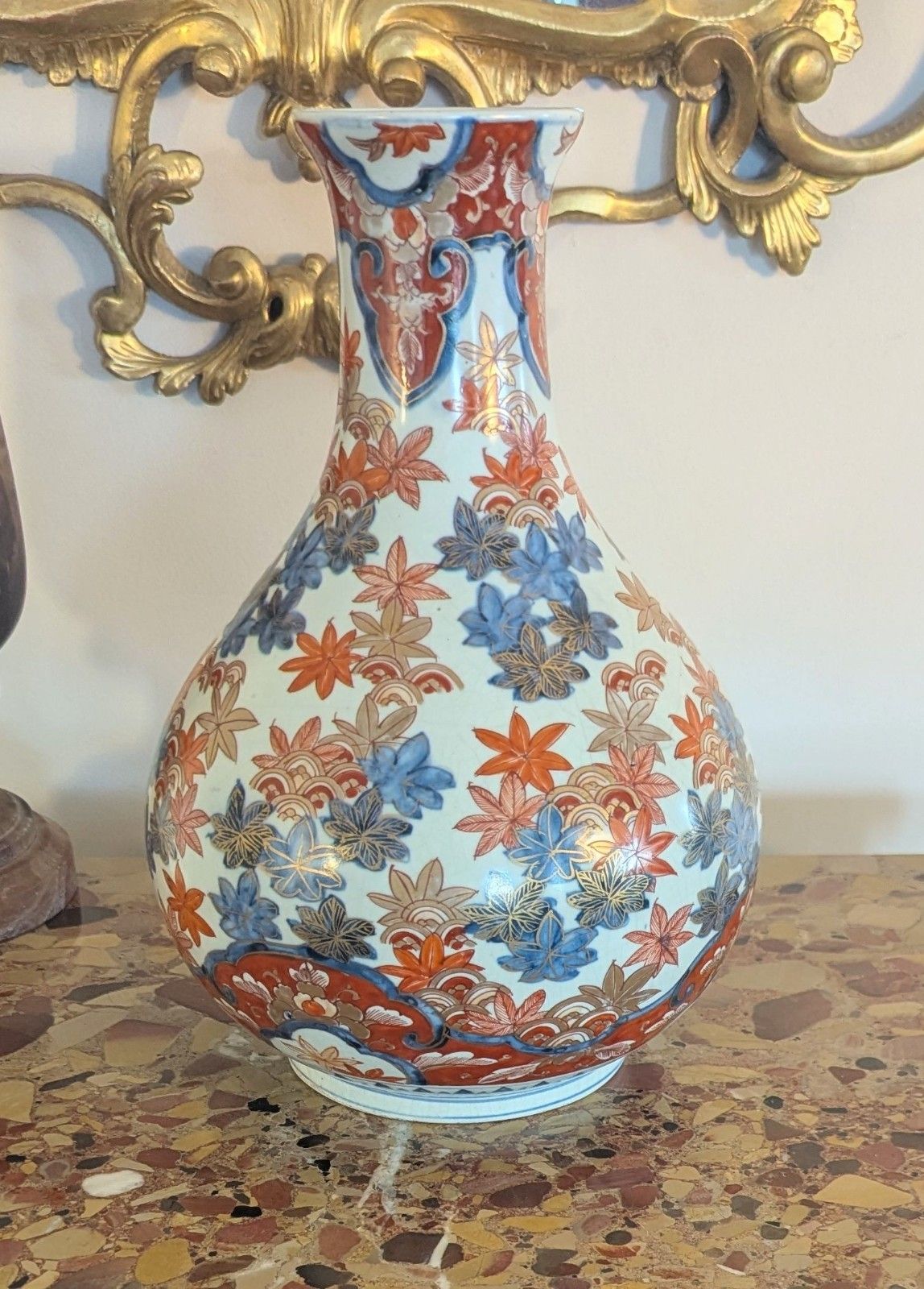 Long Neck Japanese Imari Vase Meiji Period 1868 1912 Delivery Available 0377. photo furniture
