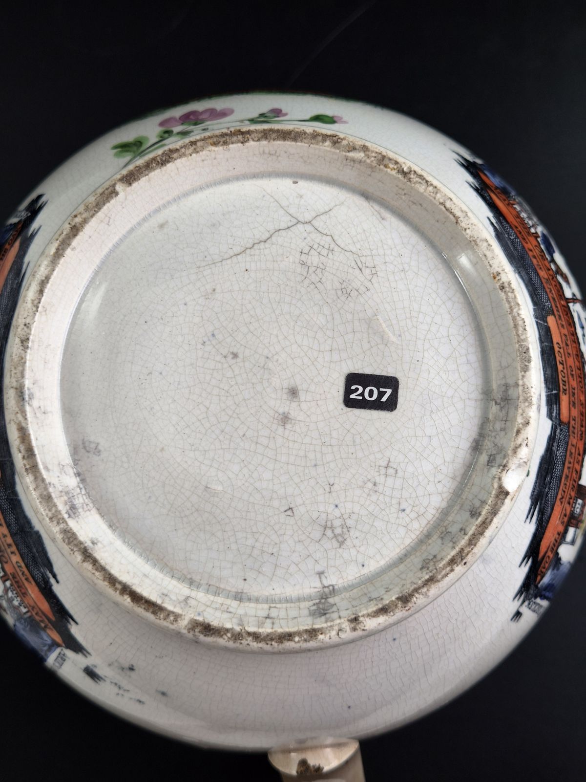 Staffordshire Orange Order Herdenkingskruik, Polychroom Aardewerk, ca. 1840-1850 photo vinterior