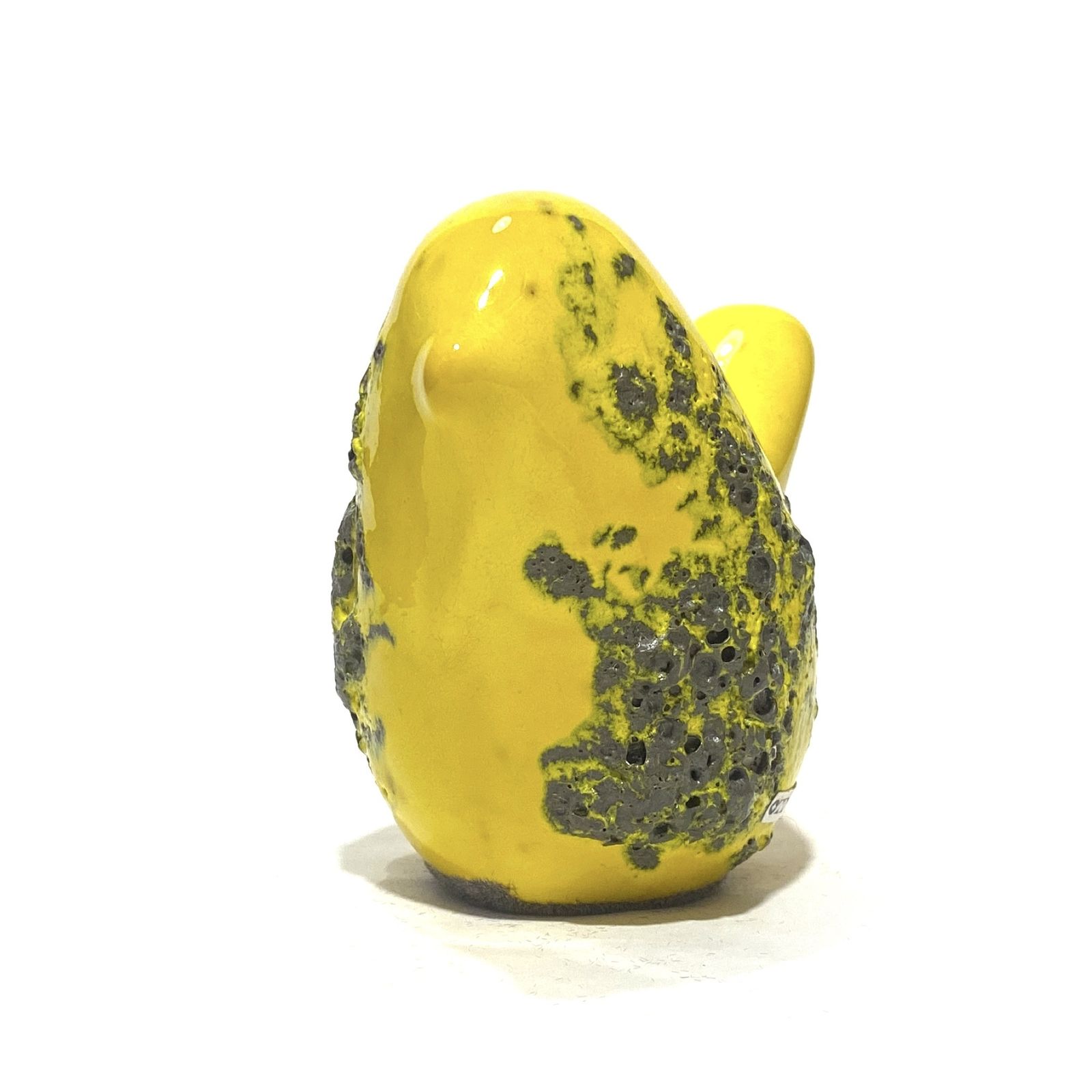 Otto Keramik vogel in gele Fat Lava glazuur, West German Pottery stijl keramisch ornament photo furniture