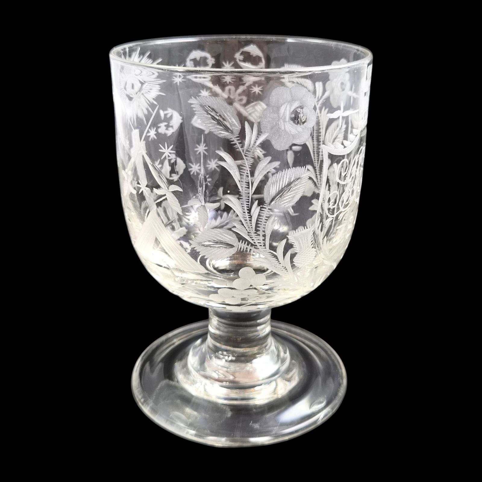 North East English Engraved Gaof Lead Glass Rummer, C.1820–1830 photo for sale