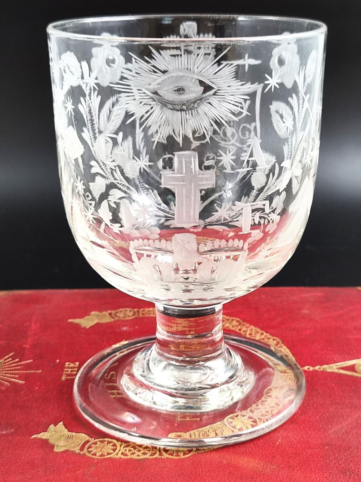 300.0 North East English Engraved Gaof Lead Glass Rummer, C.1820–1830 photo