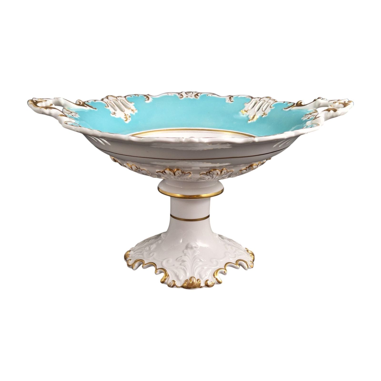 Coalport Turquoise Rococo Pedestal Bowl, C.1840–1850 photo buy