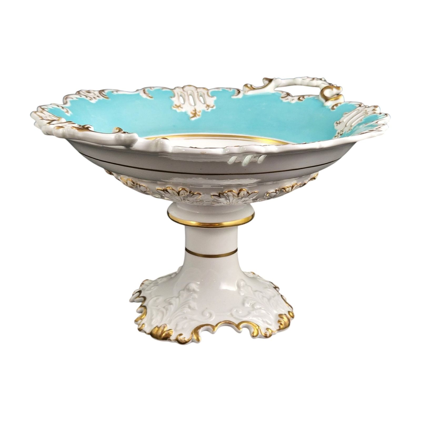 photo furniture Coalport Turquoise Rococo Pedestal Bowl, C.1840–1850