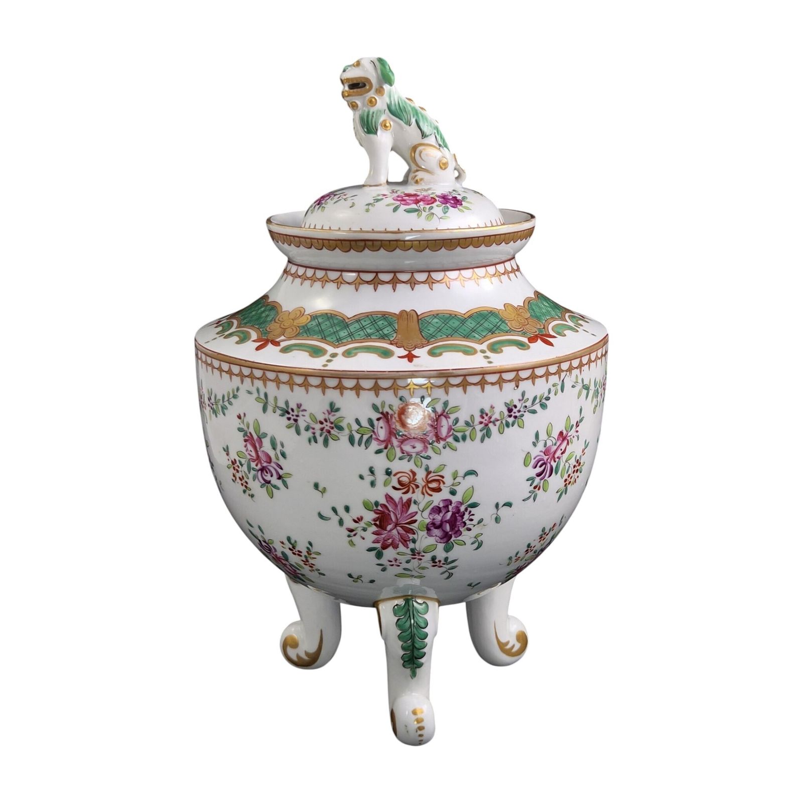 Franse Samson Paris Chinoiserie Armorial Vaas met Deksel, 1880-1890 photo Woonaccessoires