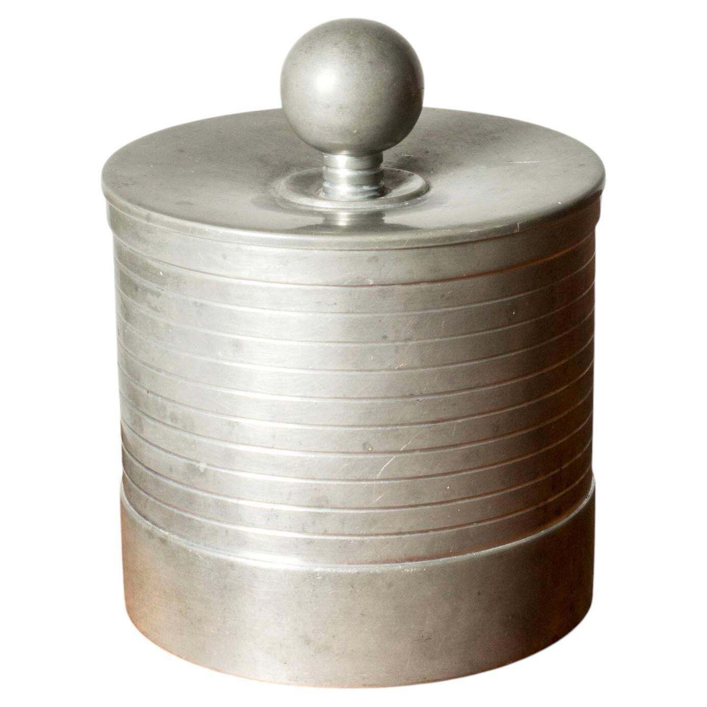 Functionalist Lidded Pewter Box From Gab, Sweden, 1935