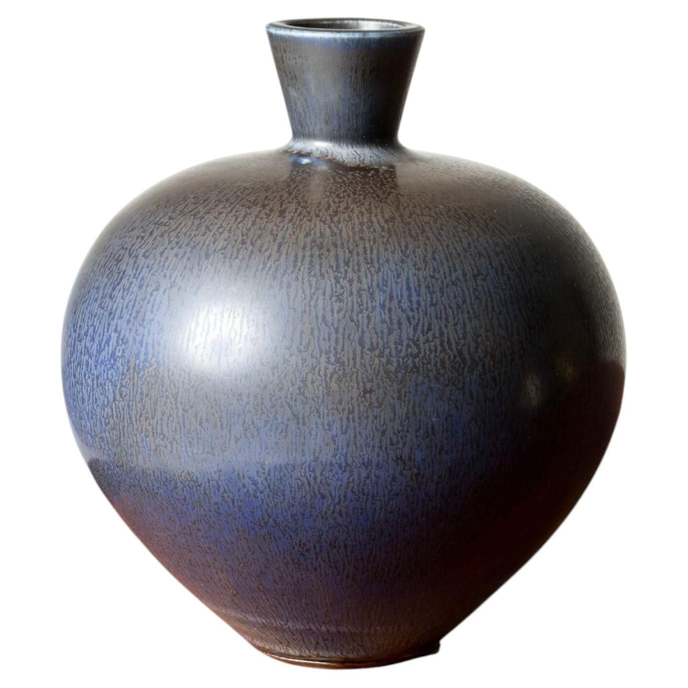 Mid-century steengoed vaas van Berndt Friberg, Gustavsberg, Zweden, 1976