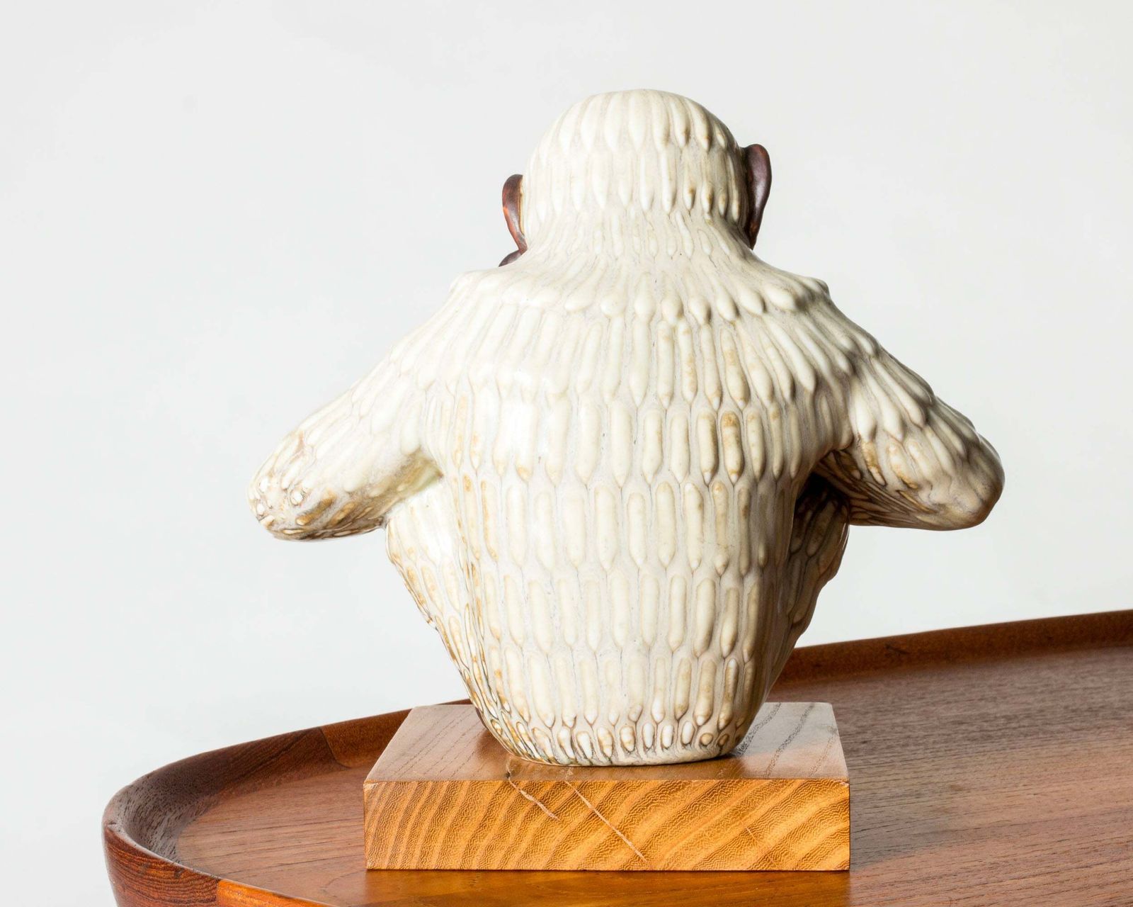 Sculpture de singe en grès mid-century, Gunnar Nylund, Rörstrand, Suède, années 1940 photo vinterior