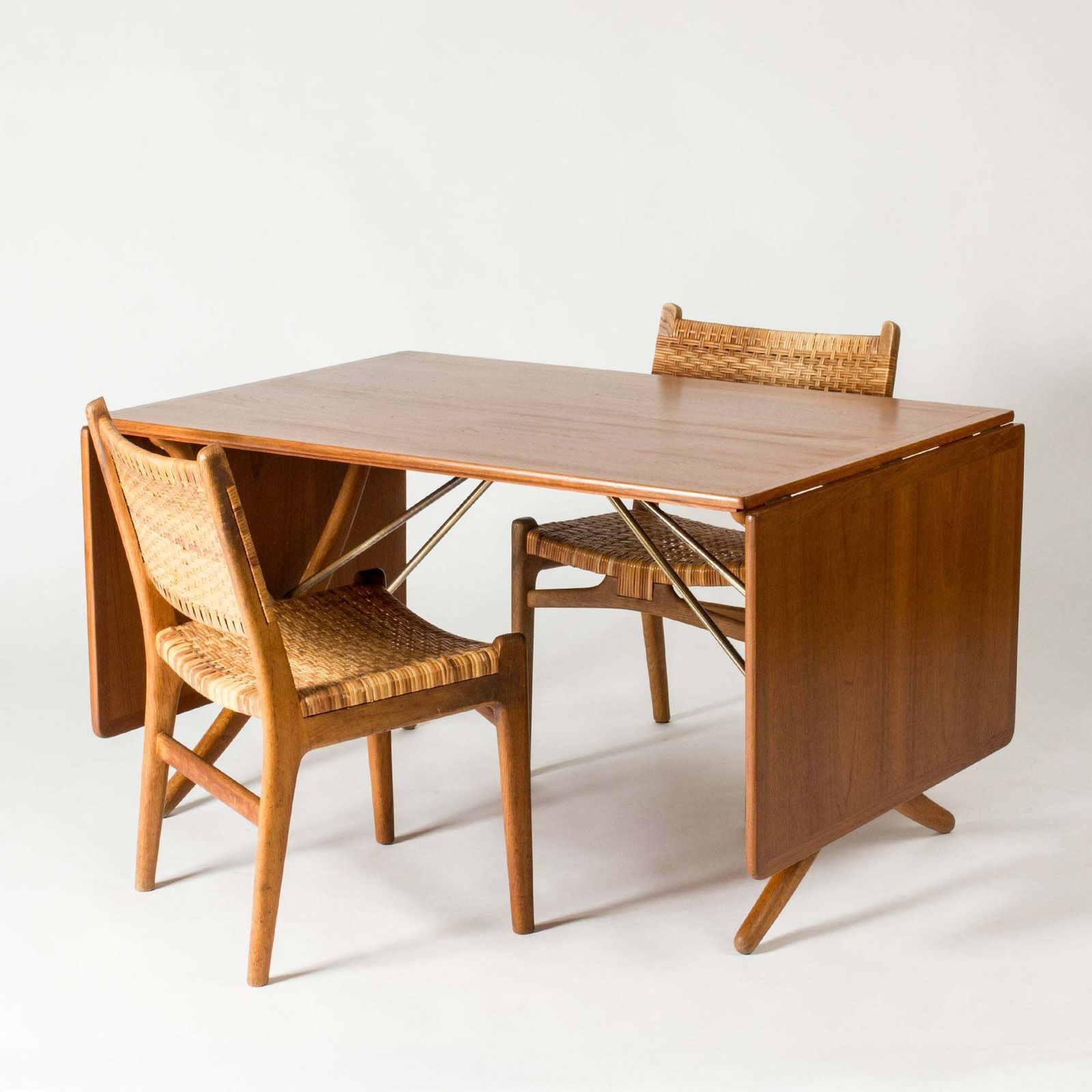 Furniture Midcentury Modern “Sabre Leg” Dining Table By Hans J. Wegner, Denmark, 1960s photo