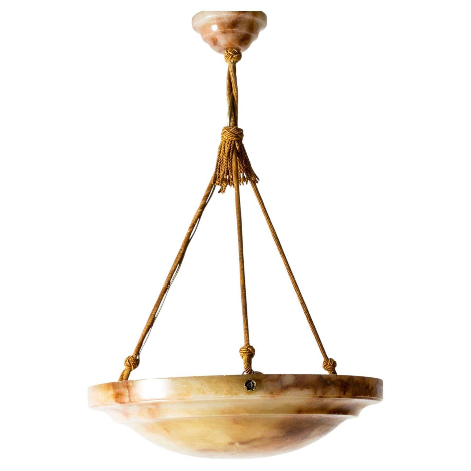 Swedish Grace Alabaster Hanglamp, jaren 1920