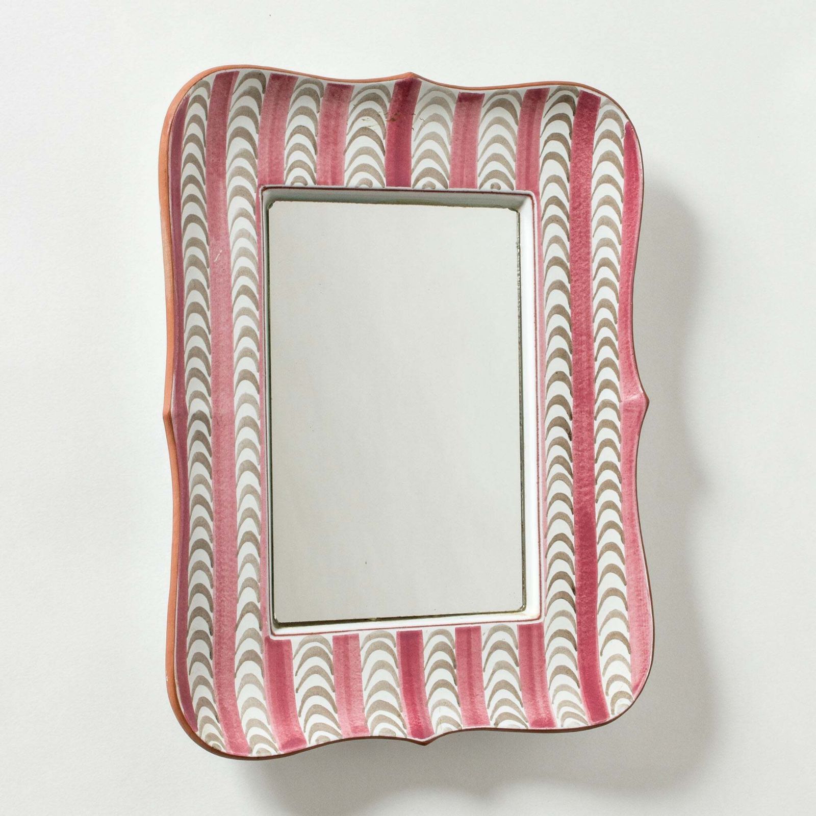 Miroir mural en faïence mid-century suédois par Stig Lindberg pour Gustavsberg, années 1940 photo furniture