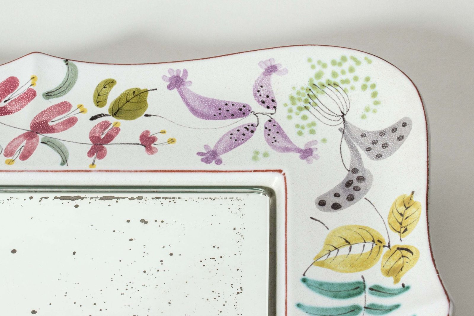 Zweedse mid-century faience wandspiegel van Stig Lindberg voor Gustavsberg, jaren 1940 photo buy