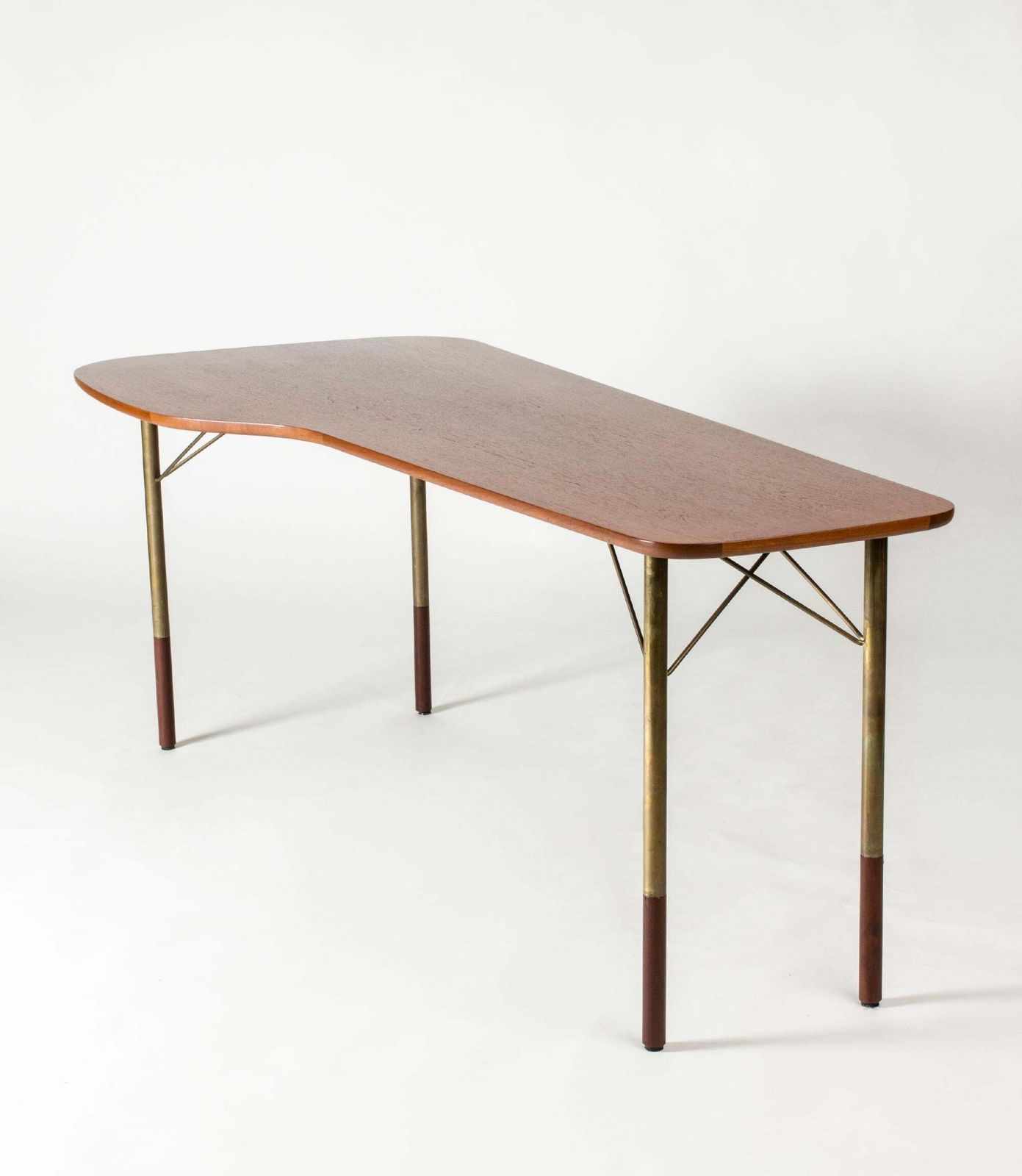 Scandinavian Modern vrijstaand teakhouten bureau, Denemarken, jaren 1950 photo 8515.0