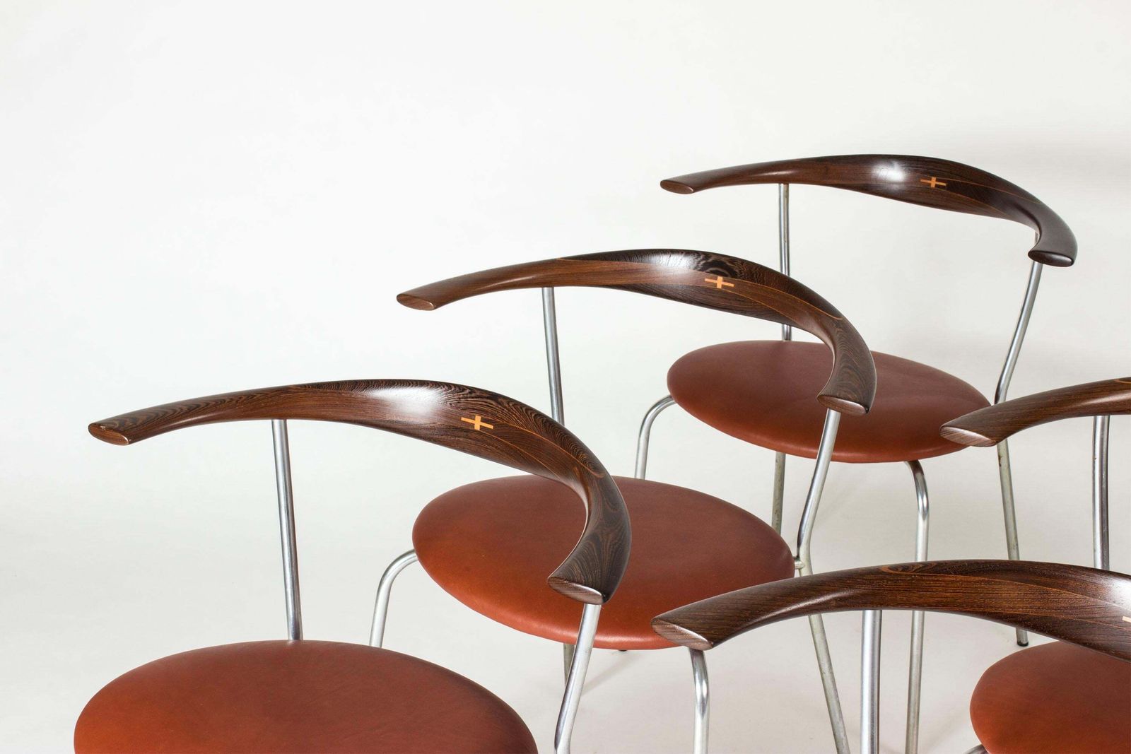 Set Of Six Midcentury "Jh 701" Dining Chairs, Hans J. Wegner, Denmark, 1950s photo Furniture