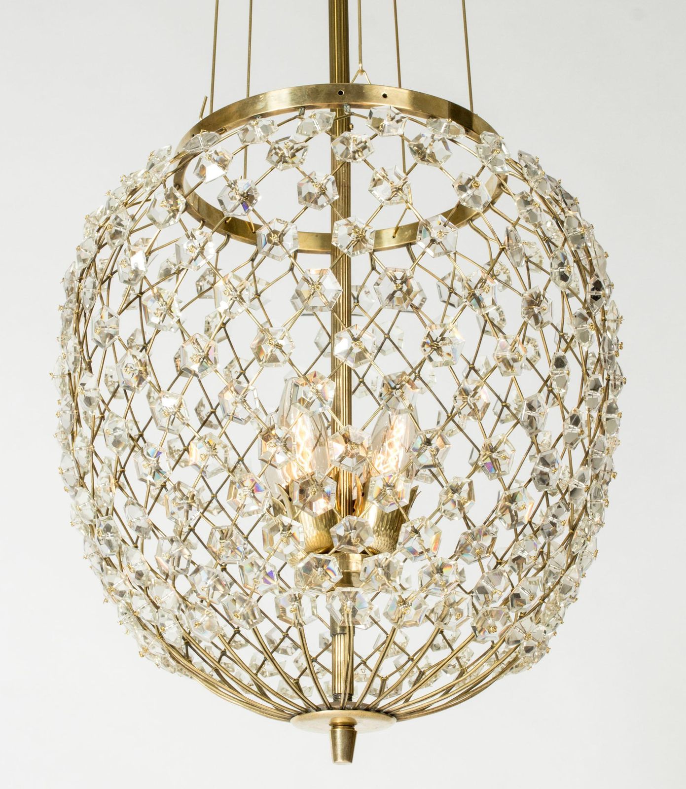Swedish Modern Chandelier By Bertil Brisborg, Nordiska Kompaniet, Sweden, 1940s photo 36003.0