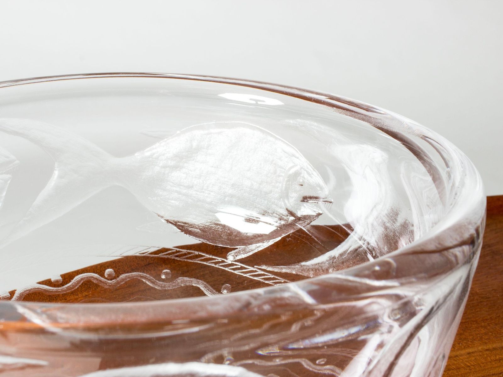 Swedish Midcentury Glass Bowl By Erik Höglund, Boda, Sweden, 1950s photo vinterior