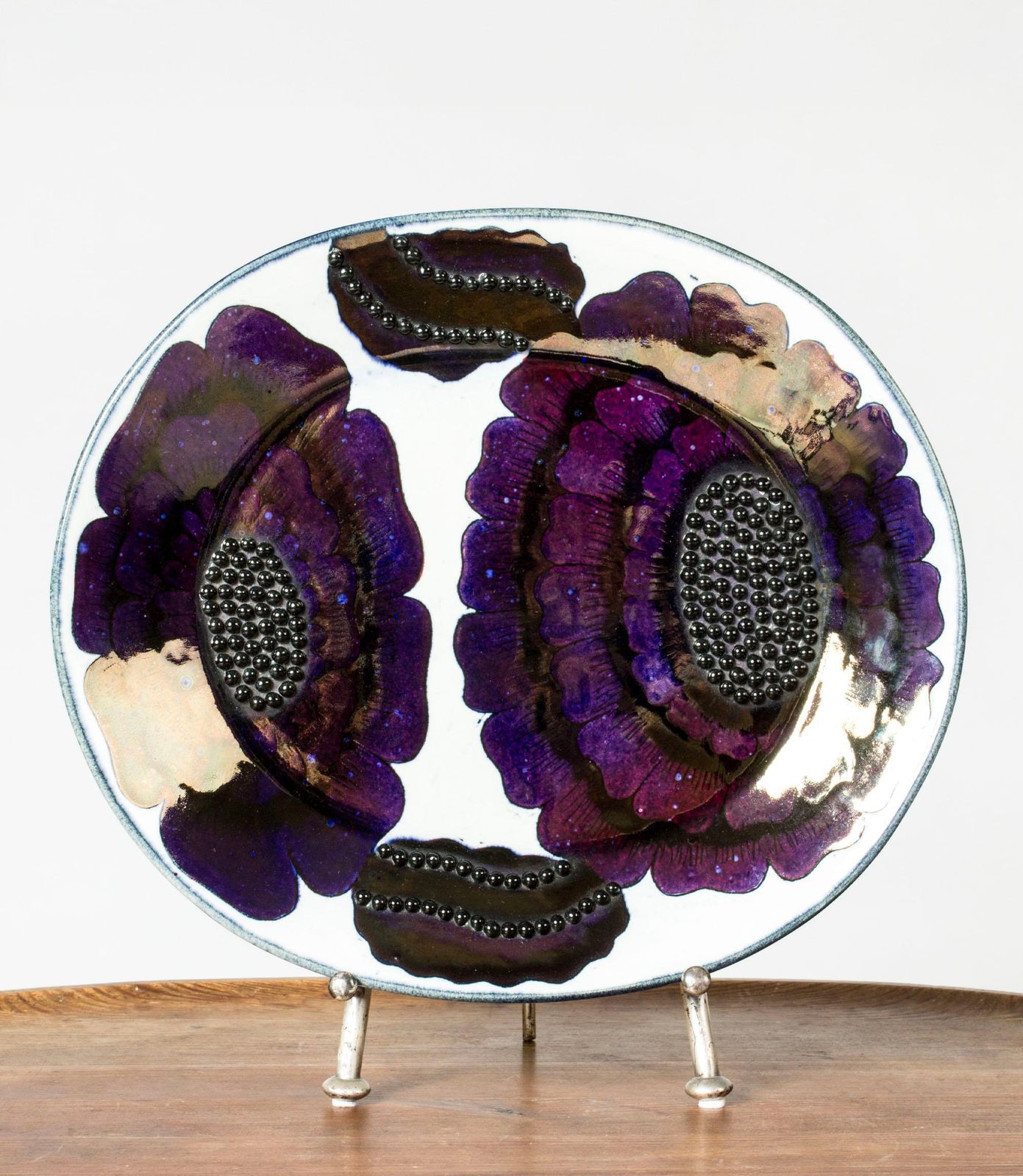 Uniek stoneware bord van Birger Kaipiainen voor Arabia, Finland, jaren 1960/70 photo for sale