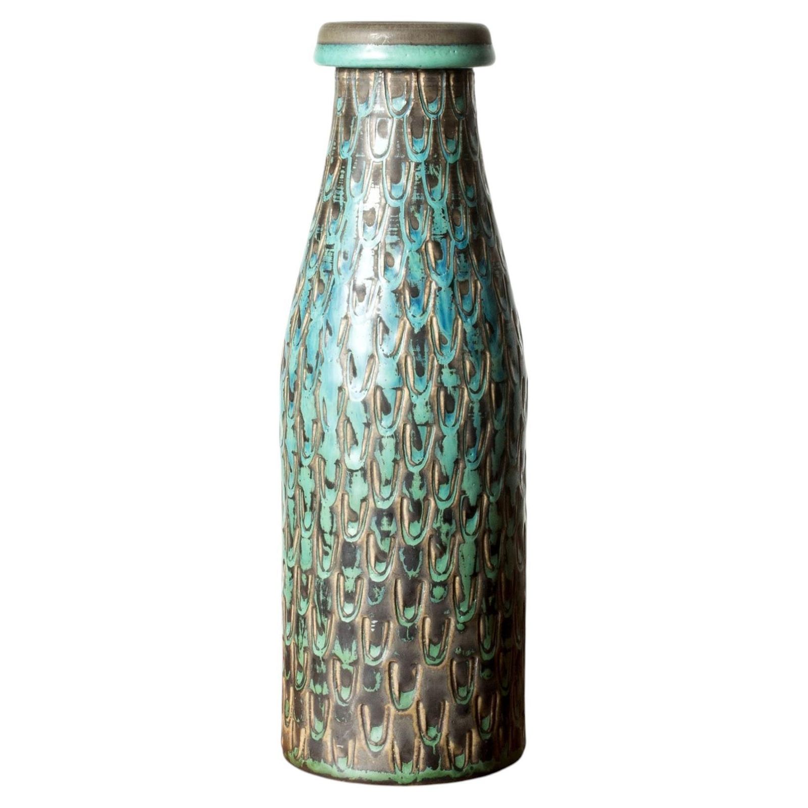 Midcentury Stoneware Vase By Stig Lindberg, Gustavsbergs Studio, Sweden, 1963