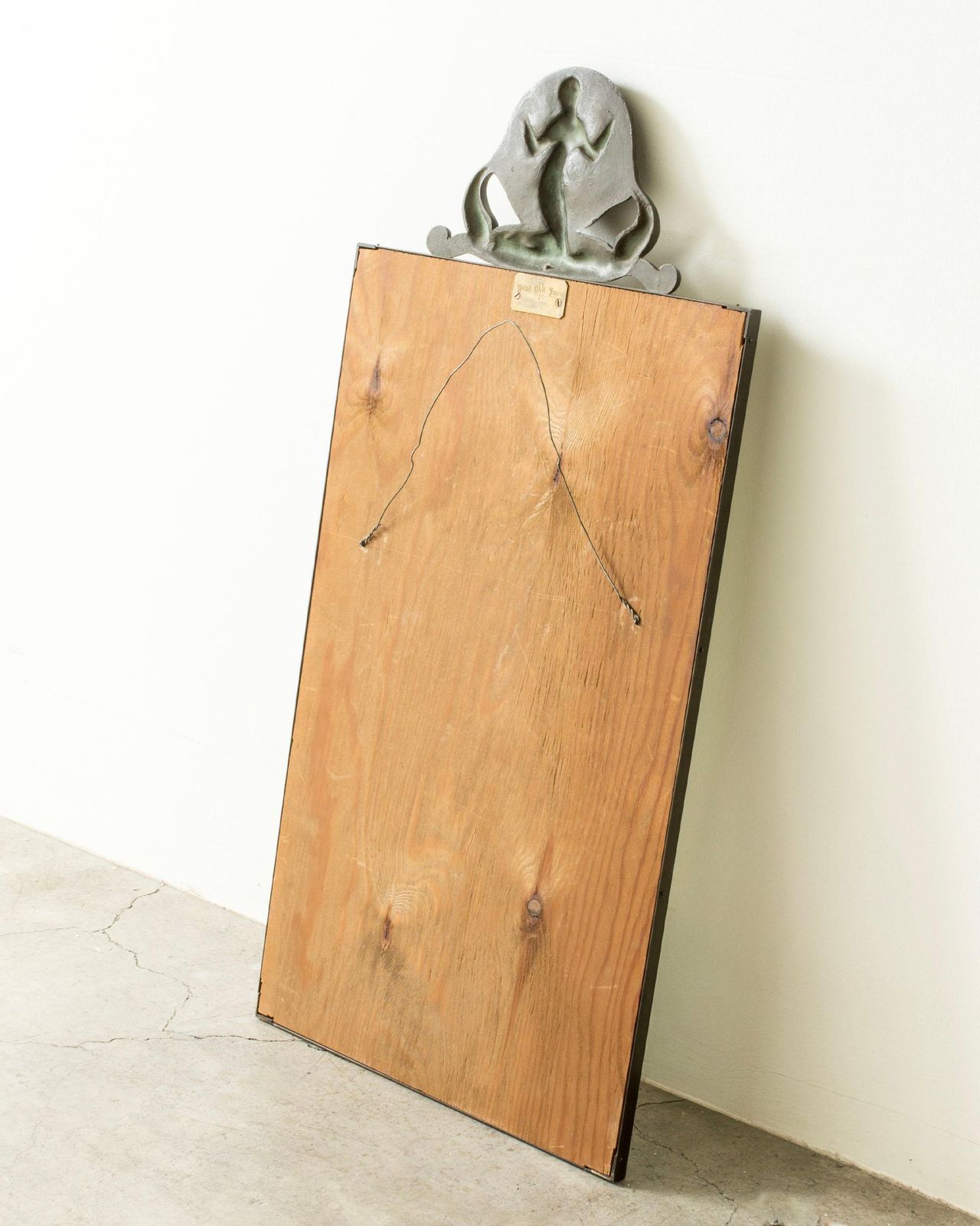 Swedish Grace Bronze Wall Mirror By Oscar Antonsson, Ystad Metall, Sweden, 1930s photo vintage